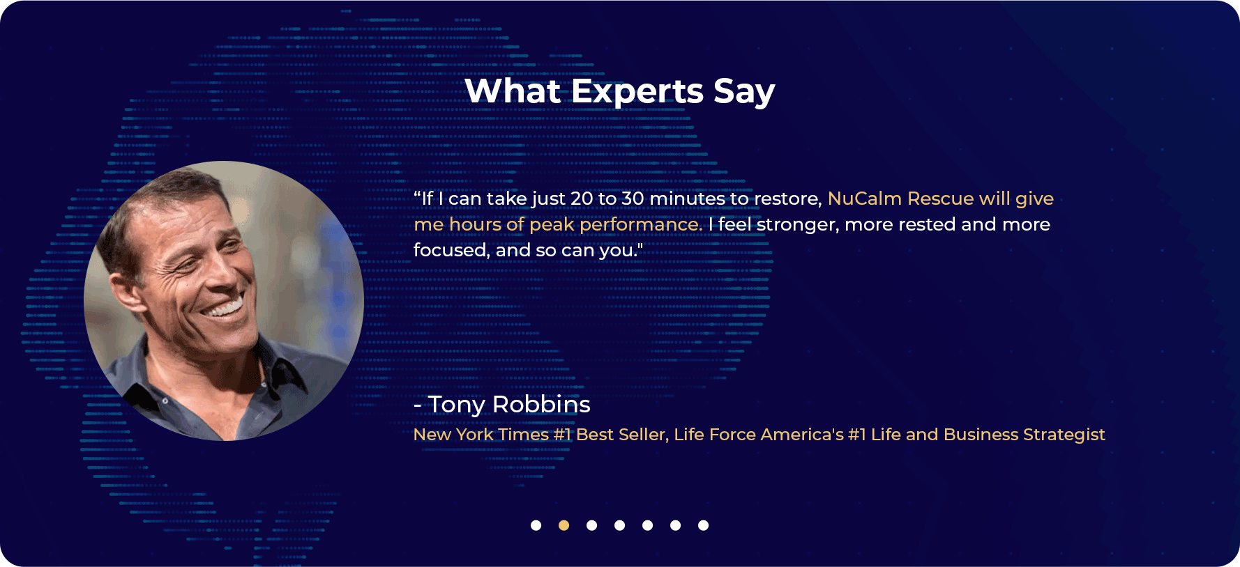 Expert testimonial from Tony Robbins